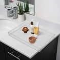 thumbnail image 2 of MAONAME Clear Serving Tray with Handles, Plastic Clear Tray, Rectangle Decorative Tray for Coffee Table, Ottoman, Bathroom, Vanity, 15.7" Lx 10.2" W X 1.57" H, 2 of 6