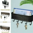 thumbnail image 6 of Wall Mount Metal Entryway Storage Organizer Mail Sorter Basket with 5 Hooks - Letter, Magazine, Coat, Leash and Key Holder for Entryway, Mudroom, Hallway, Kitchen, Office - Black, 6 of 6
