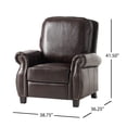 thumbnail image 5 of Cecilia Contemporary Faux Leather Pushback Recliner with Nailhead Trim, Brown and Dark Brown, 5 of 11