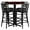 Mahogany Top/Black Vinyl Seat, variant on Flash Furniture 30'' Round Natural Laminate Table Set with X-Base and 4 Ladder Back Metal Barstools - Black Vinyl Seat