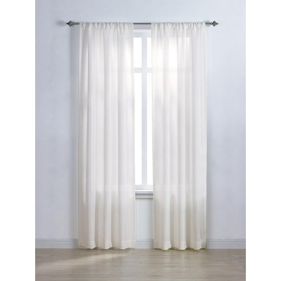 Mainstays Tille 63" Solid Rod Pocket Window Curtains Panel