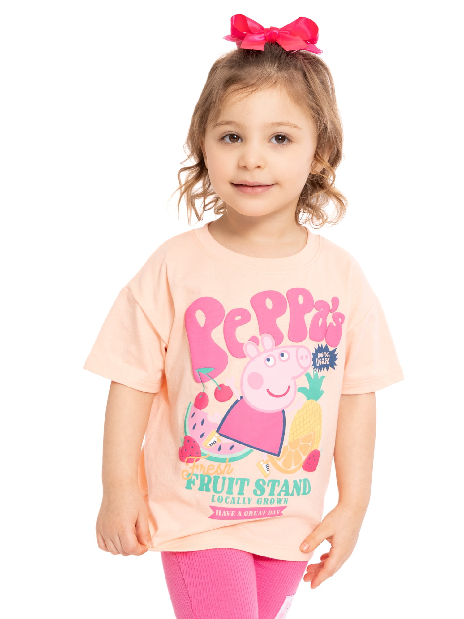Peppa Pig Toddler Girls Graphic Tee and Bike Shorts Set, 2-Piece, Sizes 12M-5T