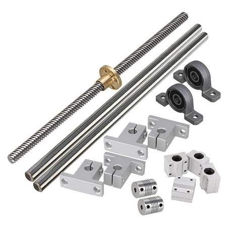 

15pcs/set 8-400mm Optical Axis Guide Rail Bearing Seat Linear Guide Axis Support Trapezoidal Screw Set for DIY Enthusiasts Professional Engineers