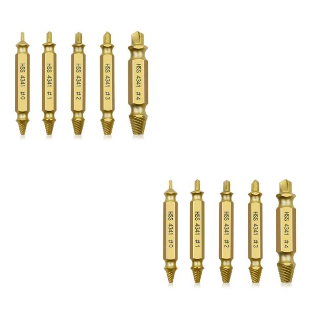 Eigraketly Extractores de tornillos dañados, juego de extractores de pernos rotos despojados, rompedor doméstico de acero de alta velocidad, 5/6 5 piezas 2Conjunto