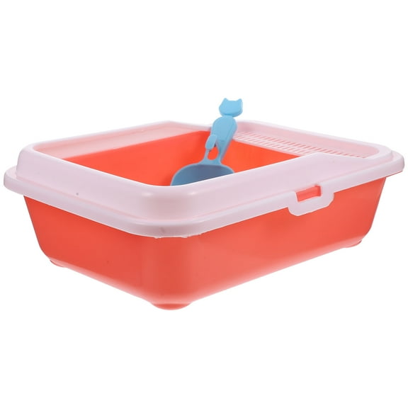 Milisten Semi-Enclosed Cat Litter Box Tray with PE Material, 1 Piece Cat Toilet for Easy Cleaning and