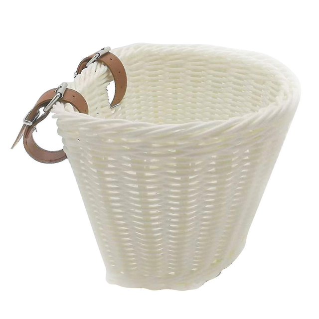 Cesta de la compra de mimbre PENGJTMXG para bicicleta para niños 21 x 17 x 16 cm Blanco