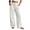 White, variant on Guieoi Palazzo Pants for Women Casual Versatile Drawstring Button-Front Straight-Leg Summer Work Trousers Beige L