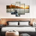 thumbnail image 4 of TISHIRON 5PCS Framed Fishing Theme Canvas Wall Art Set,60"x32" Fishing Rod on the Boat Wall Canvas Art Decor, 4 of 7