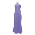 thumbnail image 5 of Vestido de noche de satén para mujer tallas grandes - Elegante cuello en V, diseño en la cintura, vestido de fiesta para bodas - Tallas XS-L, tejido con brillo lujoso, 5 of 5