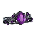 thumbnail image 7 of Art Nouveau Inspired Jewelry With Amethyst Stone And Anti Tarnish Alloy Craftsmanship Black Rose Branch Crosses Rings, 7 of 7
