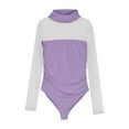 thumbnail image 3 of tarylea Tops for Women Turtle Neck Bodysuit Shapewear Mesh Leotard Shirt Slim Fitted Long Sleeve Shirt Going out Tops, 3 of 8