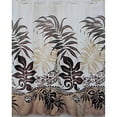 thumbnail image 2 of Tropical Theme 100% Polyester Textured Fabric Shower Curtain Maroon Brown Color Turtle and Monstera Leaf, 2 of 3