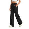 thumbnail image 3 of StSilkitty Loose Sweatpants for Boys Girls Solid Color High Waist Elastic Drawstring Wide Leg Jogger Trousers with Pockets, 3 of 9