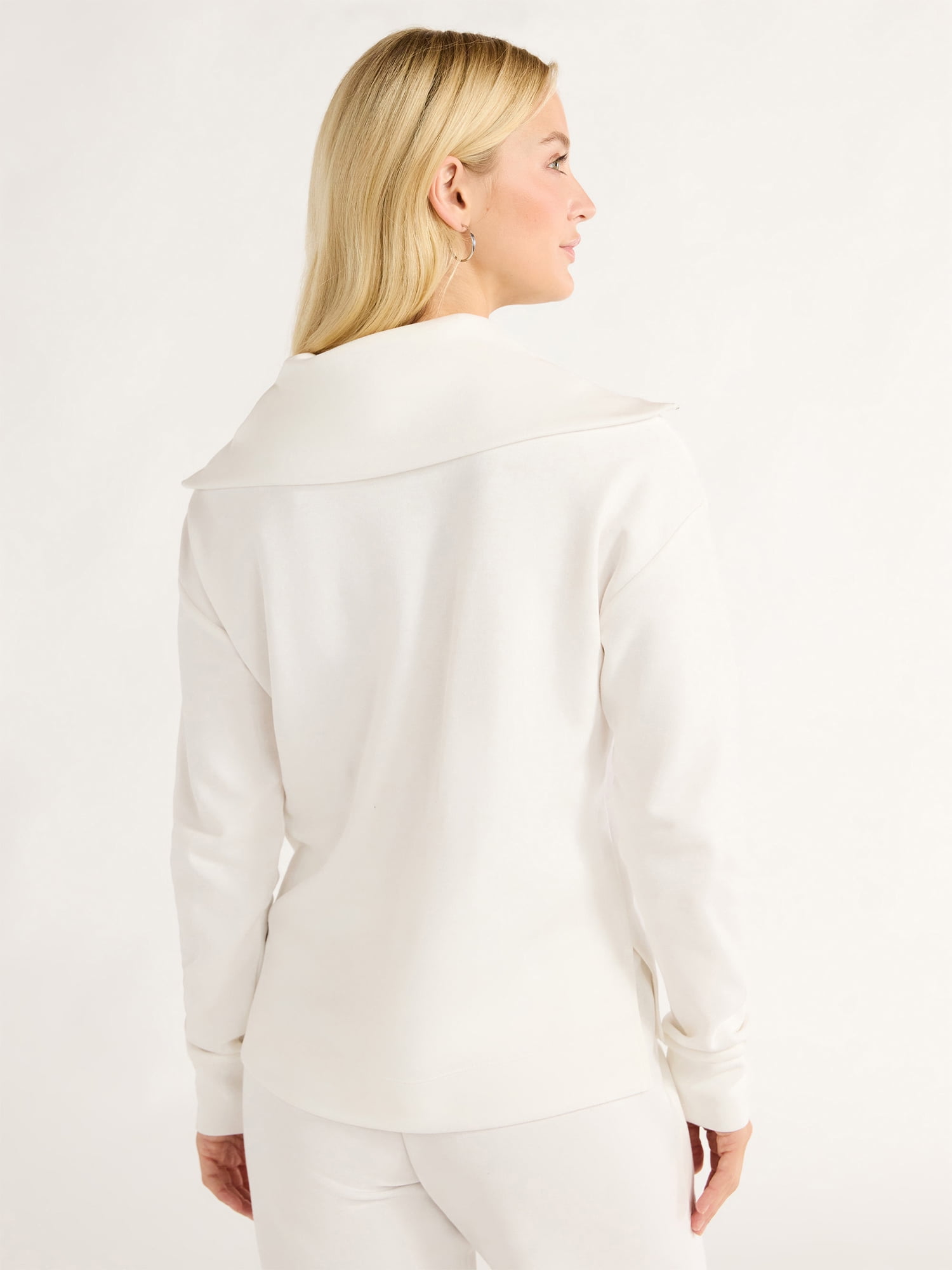 Free Assembly Women's and Women's Plus Half Zip Pullover Sweatshirt, Sizes XS-4X