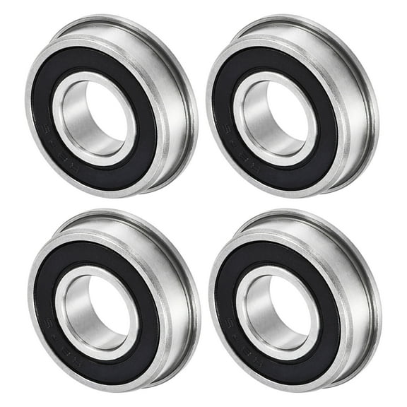 Uxcell 4-Pack FR8-2RS Flanged Ball Bearing, 1/2" x 1-1/8" x 2/7" Rubber Sealed