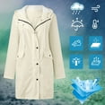 thumbnail image 6 of Tiqkatyck Trench Coat Rain Jacket Womens Breathable Large Sizes Black Softshell Jacket Outdoor Transition Lightweight Jacket with Hood for Spring Fall Hik Clearance Long Sleeve Tops Beige XXXL, 6 of 6