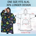 thumbnail image 4 of Oversized Wearable Blanket Hoodie,DarkGray Cartoon Dinosaurs Pattern Sherpa Blanket Hoodie with Super Pockets,Super Warm Fuzzy Pullover for Women & Men, 4 of 6