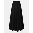 thumbnail image 4 of ZANZEA Women Elastic Waist Solid Color Long Skirts Casual Long Skirts, 4 of 5