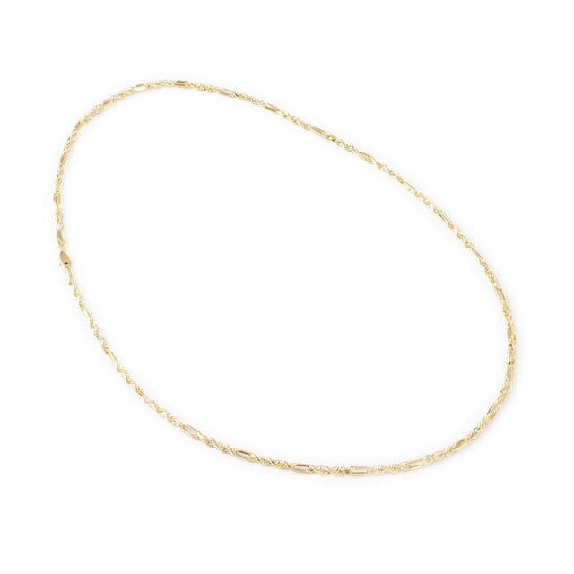 Cadena Torsal Figaro Ametrinaa Oro Italiano Hueco 10k 55cm