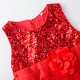 thumbnail image 4 of Uhnice Sequin Sleeveless Tulle Mesh Flower Girl Party Dress (Red, 4 Years/120), 4 of 7