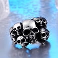 thumbnail image 3 of YAZI Home Genuine Stainless Steel Ring Jewelry for Men Fashion Punk Biker Skull Rings, 3 of 14