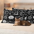 thumbnail image 3 of Black Pumpkin Halloween Outdoor Waterproof Pillow Covers, Retro Art Web Gravestone Animals Decorative Rectangle Throw Pillowcase Sofa Cushion Sham for Patio/Couch/Chair, 20"x12" 2 Pack, 3 of 8
