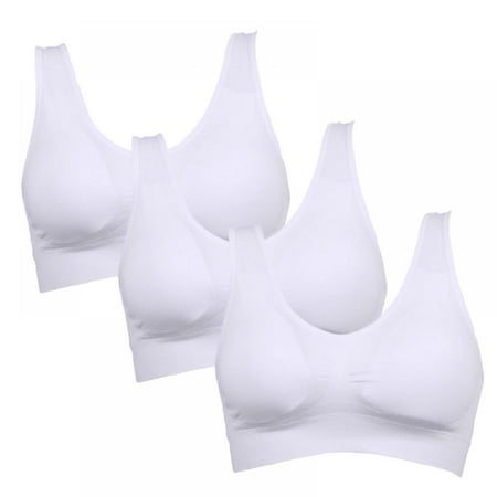 Sports Bra for Teen Girls and Young Women  Seamless Sleep Bras Breathable Workout Yoga Fitness Tops Size S-3XL  White  3XL