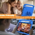 thumbnail image 3 of ELEHOLD for Amazon Fire HD 10 13th Generation 2023 Rugged Case Kids Friendly EVA Full Body Protective Handle Grip Kickstand Function Shockproof Kids Case for Fire HD 10 2023,Blue, 3 of 7