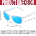 thumbnail image 6 of KANASTAL Polarized Sunglasses for Women Men Square UV400 Protection Retro Trendy Designer Mirrored Sun Glasses for Driving White Frame Blue Lens, 6 of 8