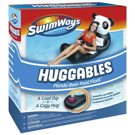 Photo 1 of SwimWays Huggables Panda Bear Pool Float - Inflatable Lounger with Cupholder for Pool or Lake, kids and adults