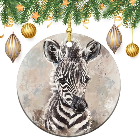Christmas Tree Ornament Cute Zebra Painting Personalized Christmas Ornament Animal Horse Ornament Ornament for Christmas Tree Decor