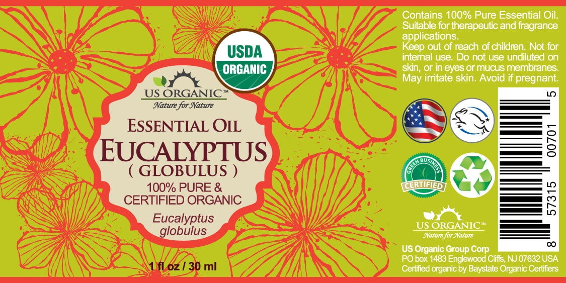 US Organic Eucalyptus Essential Oil (Globulus), 100% Pure Certified USDA Organic