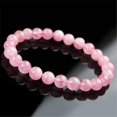 thumbnail image 3 of LiZiFang 12mm Pink Natural Rose Quartz Crystal Round Bead Stretch Bracelet, 3 of 3