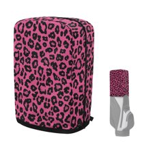 Yuyamidu Pink Leopard Print Golf Bag Hood Cover Waterproof Rain and Dust Covers with Zipper Easy Access and Storage Golf Bag Top Cover