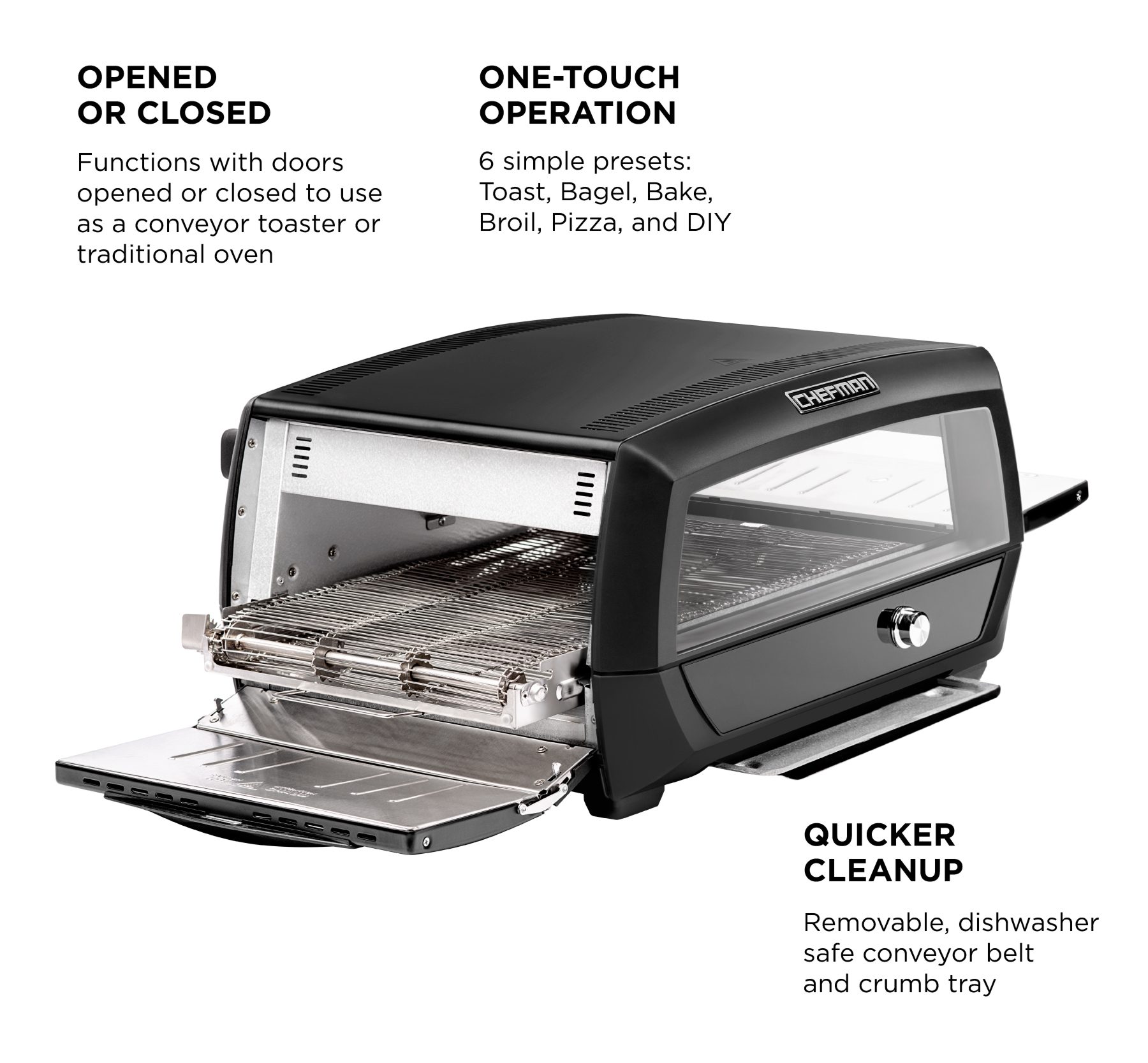Chefman Food Mover Conveyor Toaster Oven, Stainless Steel - image 4 of 7