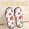 thumbnail image 2 of House Slippers for Women Men - Red Starfish Pink Scallops Lightweight House Shoes Fuzzy Slippers, Soft Slip-On Cozy House Slippers for Woman Indoor Outdoor, 2 of 7