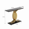 thumbnail image 4 of Toauuo Luxury Gold Intertwined Metal Legs Accent Console Table - Black & Gold Light Luxury Entryway Table with Scratch-Resistant MDF Tabletop, 4 of 16