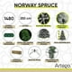 thumbnail image 4 of Árbol de Navidad Nevado Norway spruce con rama seca flocked snow Artego  incluye maleta - 250cm, 4 of 8