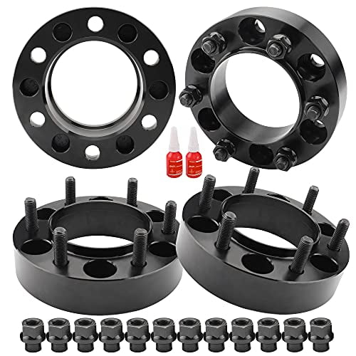 Richeer Entretoises de Roue Moyeu 1.25 Pouces 6x5.5 avec Écrous de Crantage pour Tacoma 4Runner Tundra Fortuner Ventury GX470 GX460, 4 Entretoises de Roue Forgées 6x139.7mm avec 12x1.5 Goujons & 1
