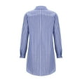 thumbnail image 5 of SAVINGS Toonshare Ladies' Fashionable Casual Striped Button Up Lapel Dress Versatile Womens Skirts and Dresses Blue XXL, 5 of 6
