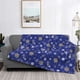thumbnail image 2 of Balery Golden Snowflakes Royal Blue Manta de Franela con Dibujo, Lujo Ultra Suave y Cálido, Antipelusa y Resistente a las Arrugas para Cama, Sofá, Camping -50"x40", 2 of 6