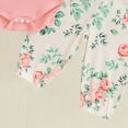 thumbnail image 6 of CAUYDY 0 3 6 Months Cute Baby Girl Clothes Long Sleeve Floral Romper Set 4Pcs Newborn Infant Picture Outfit Girls Fall Winter Preemie Layette Set (Sizes 0-3 Months,Pink), 6 of 7