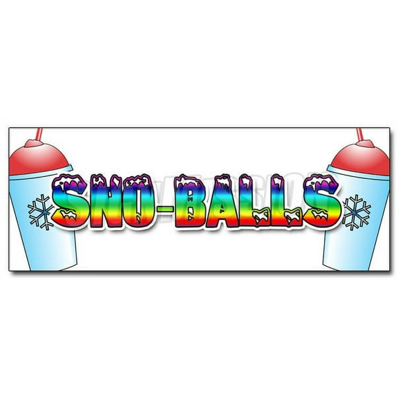 24" SNO-BALLS DECAL sticker snowcones water ice italian shaved ice cold fruit
