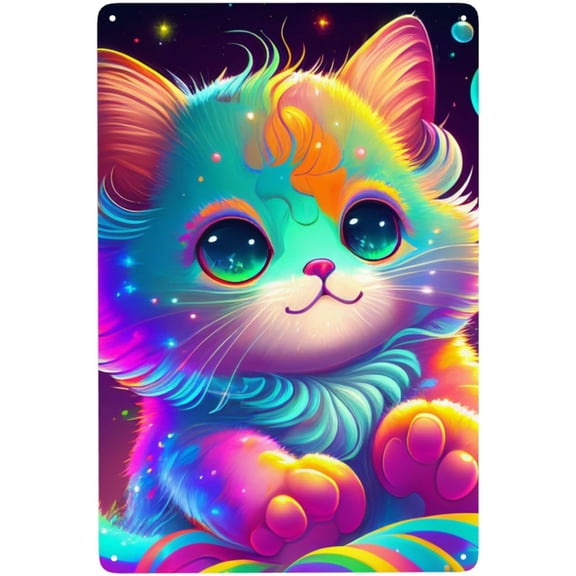 Retro Colorful Poster Vintage Metal Sign 8x12 Inch, Retro Sheet Wall Art For Home Bar Cafe Office Garden Decor, Funny Nostalgic Gift For Men & Women