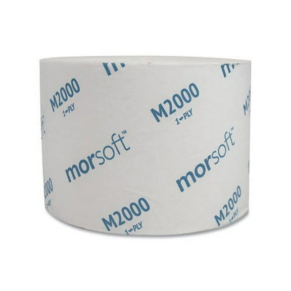 MORCON TISSUE, Small Core Bath Tissue Septic Safe, 1-Ply, White, 3.9" x 4", 2000 Sheets/Roll, 24 Rolls/Carton, Tissue Paper