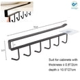 thumbnail image 5 of Deago 2Pcs Adhesive Cup Holder Under Cabinet - 6 Hook Coffee Cup Mug Holder for Kitchen, Fit for 1 Inch Thickness Shelf or Less - Only Fit for Flat Buttom Cabinet Without Any Lip, 5 of 9