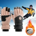 thumbnail image 2 of Men's and Women's Ski Gloves, Thermal Plush Lined Winter Gloves, Waterproof Windproof Cold Proof Gloves, Thickened Outdoor Riding Gloves for Motorcycle and Snow Sports Orange, 2 of 4