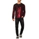 thumbnail image 2 of INSPIRE CHIC Camisetas para hombres con cuello redondo de manga larga, ajuste regular, 2XL, rojas, con lentejuelas brillantes, 2 of 6