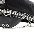thumbnail image 2 of Hsqqdc Unisex Metal Rivet Studded Captain Hat PU Leather Flat Peaked Sailor Navy Cap, 2 of 7