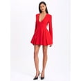 thumbnail image 4 of Ubah Red Blazer Pleated Button-up Long Sleeve Mini Dress, 4 of 17